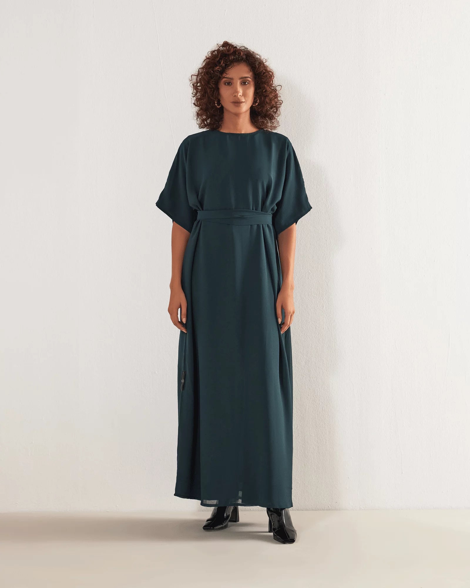 منتج مميز ★ فستان شيفون مخطط – أزرق داكن (جاهز للارتداء)