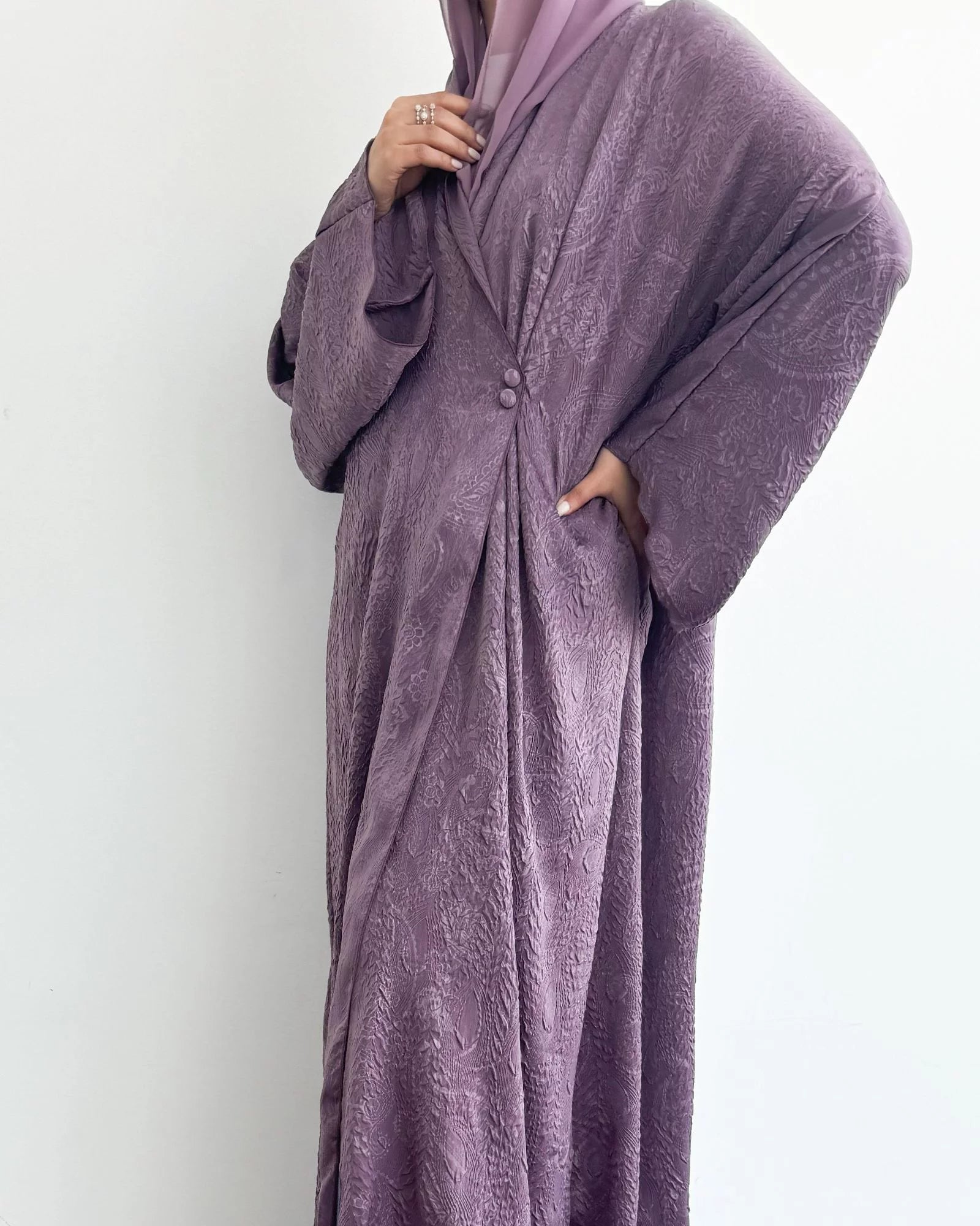 Violet Subtle Charm Bisht Abaya