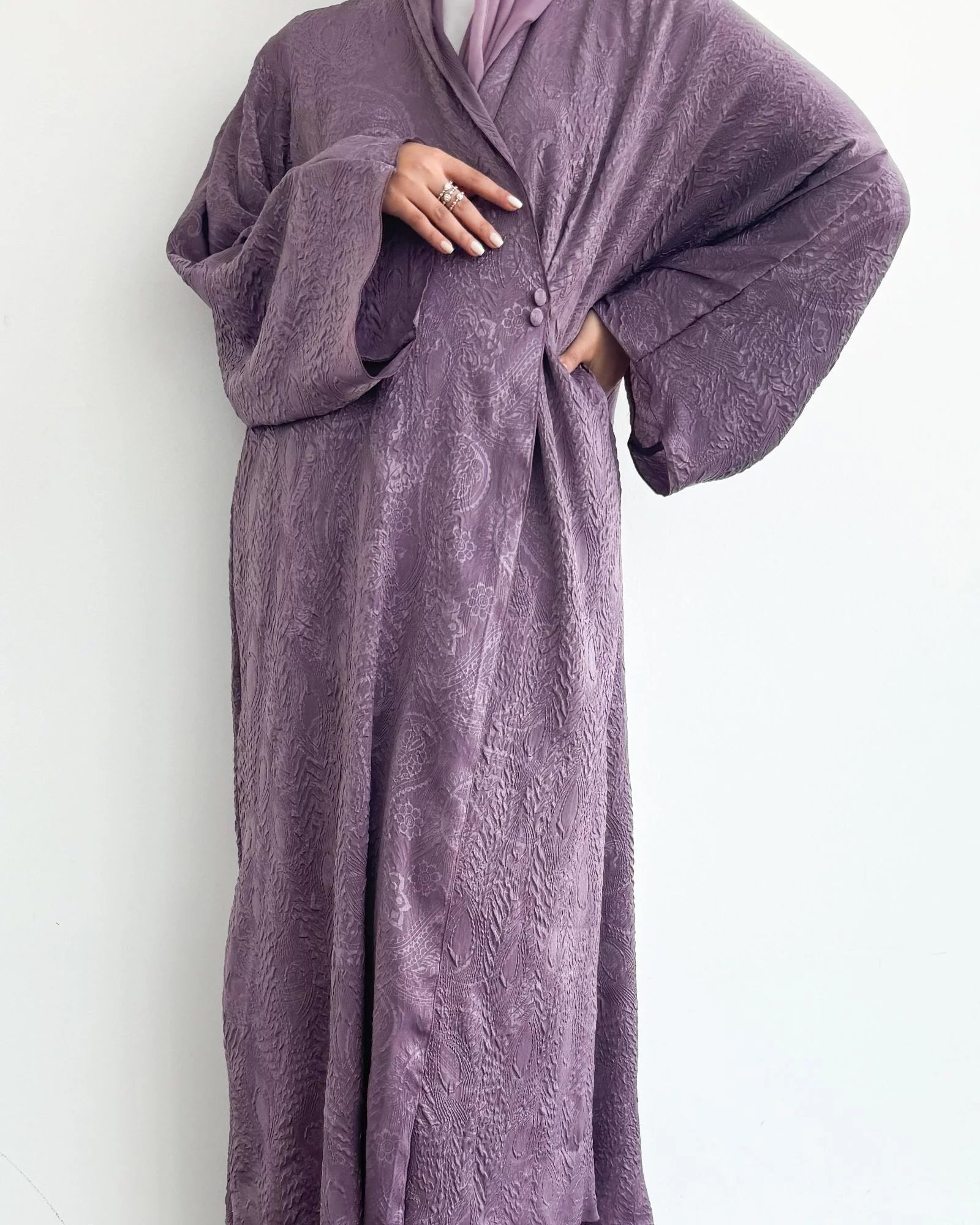 Violet Subtle Charm Bisht Abaya